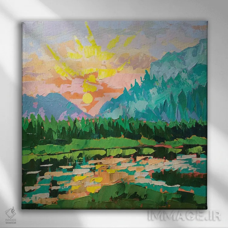 تابلو پارک ملی یلواستون اثر اکاترینا پریسیچ - نمای روبهرو روی دیوار