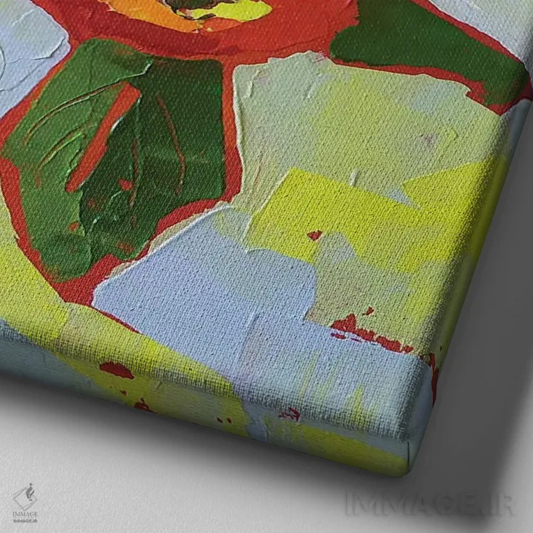 تابلو سیبهای رسیده اثر اکاترینا پریسیچ - نمای نزدیک بافت بوم