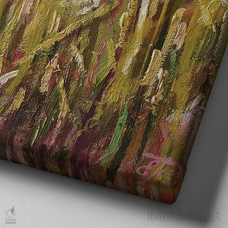 تابلو حال و هوای صبحگاهی اثر اکاترینا پریسیچ - نمای نزدیک بافت بوم