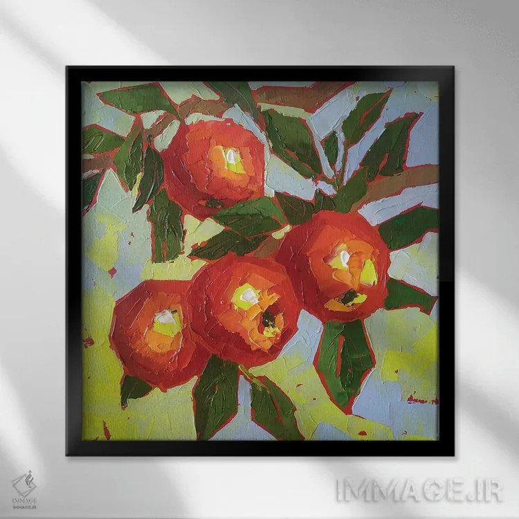 تابلو سیبهای رسیده اثر اکاترینا پریسیچ - نمای قابدار مشکی