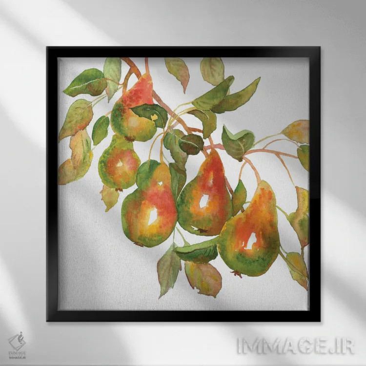 تابلو شاخهٔ گلابی اثر اکاترینا پریسیچ - نمای قابدار مشکی