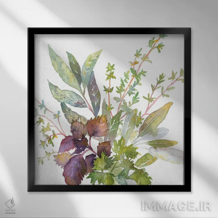 تابلو بوکه گارنی (سبزی معطر فرانسوی) اثر اکاترینا پریسیچ - نمای قابدار مشکی