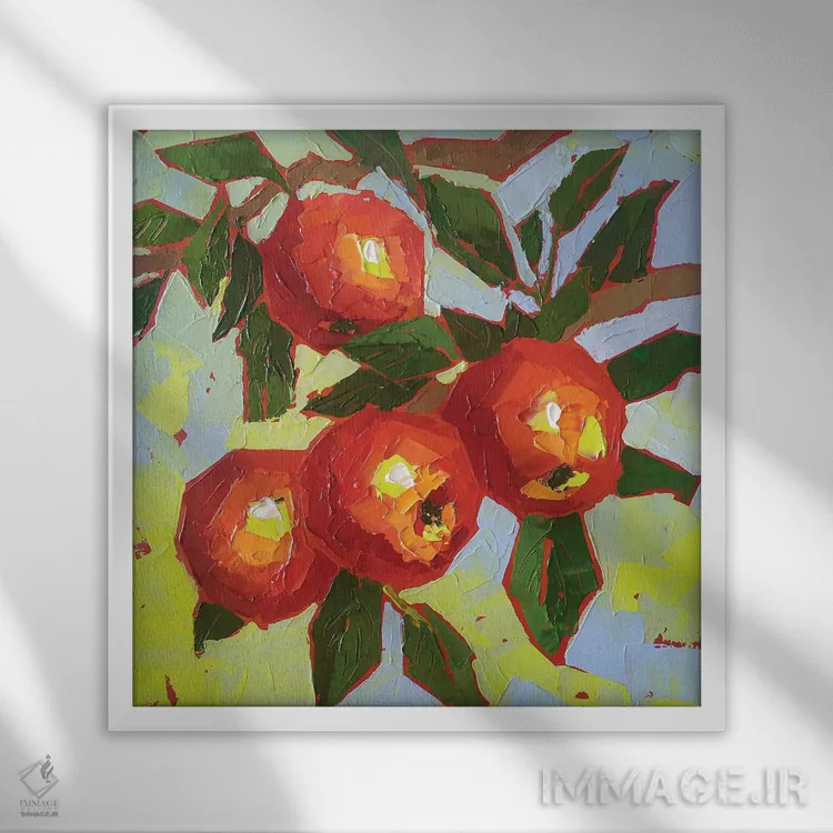 تابلو سیبهای رسیده اثر اکاترینا پریسیچ - نمای قابدار سفید