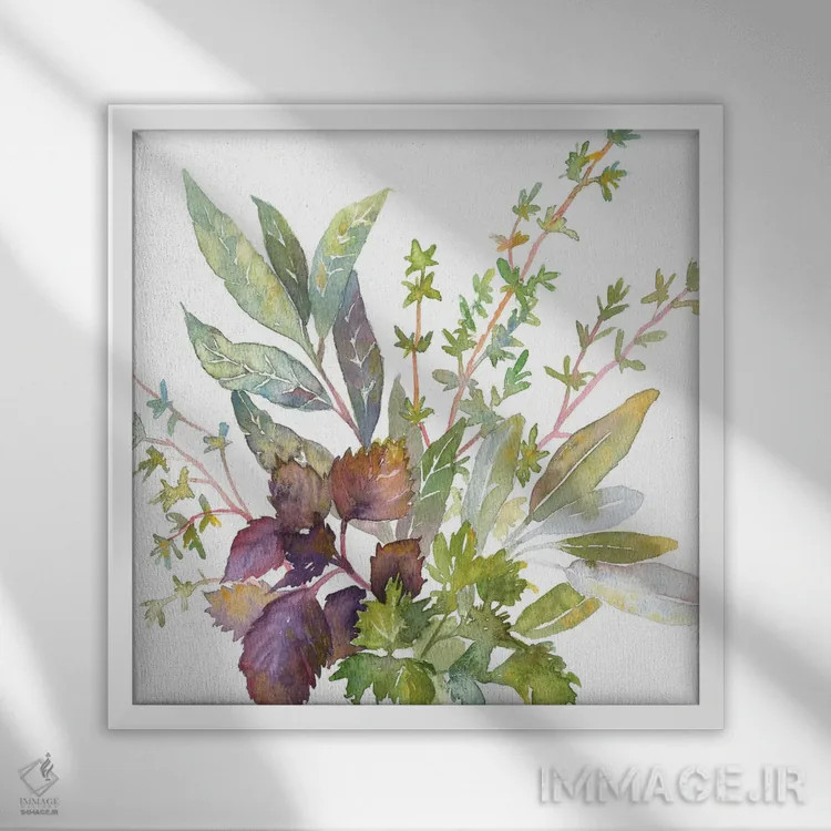 تابلو بوکه گارنی (سبزی معطر فرانسوی) اثر اکاترینا پریسیچ - نمای قابدار سفید