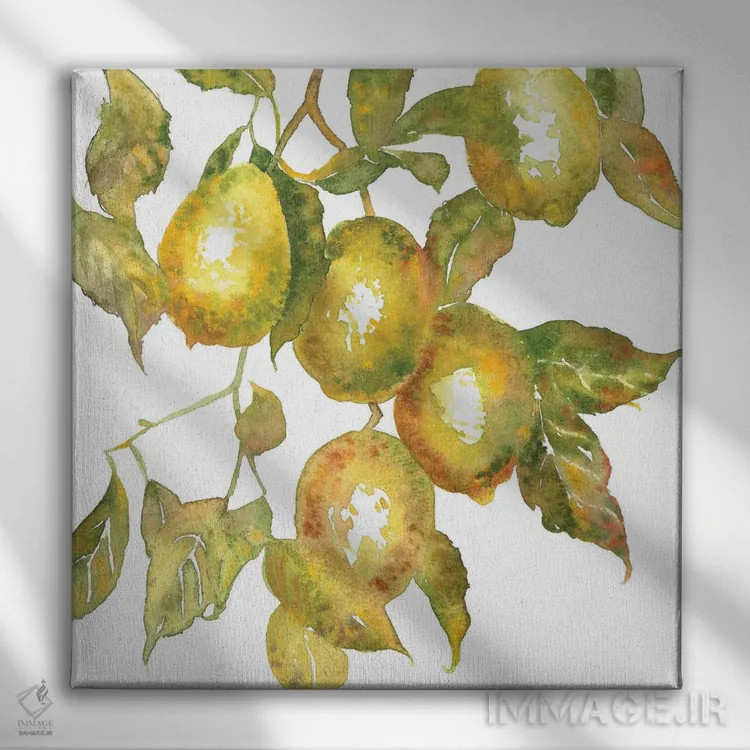 تابلو شاخهٔ لیمو اثر اکاترینا پریسیچ - نمای روبهرو روی دیوار