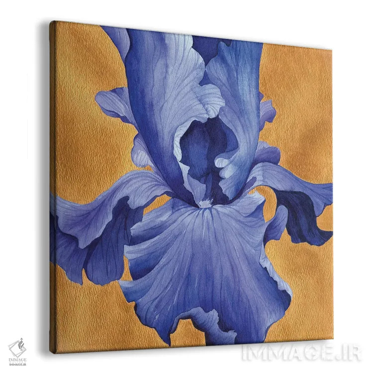 تابلو زنبق آبی تیره روی طلایی اثر اکاترینا پریسیچ - نمای پرسپکتیو محصول