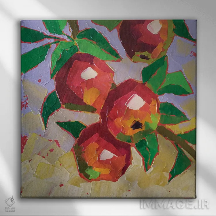 تابلو سیبهای آبدار اثر اکاترینا پریسیچ - نمای روبهرو روی دیوار