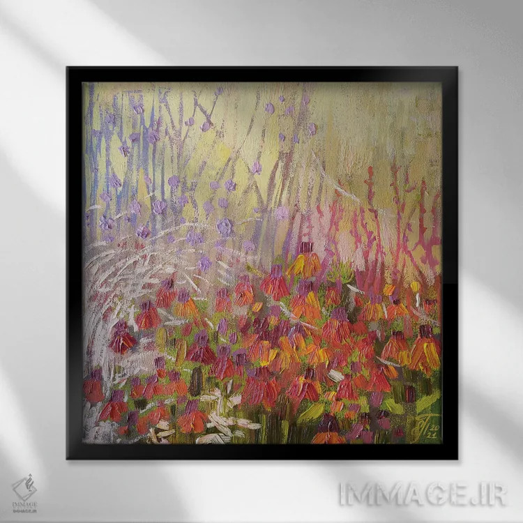 تابلو گلهای آفتابی اثر اکاترینا پریسیچ - نمای قابدار مشکی