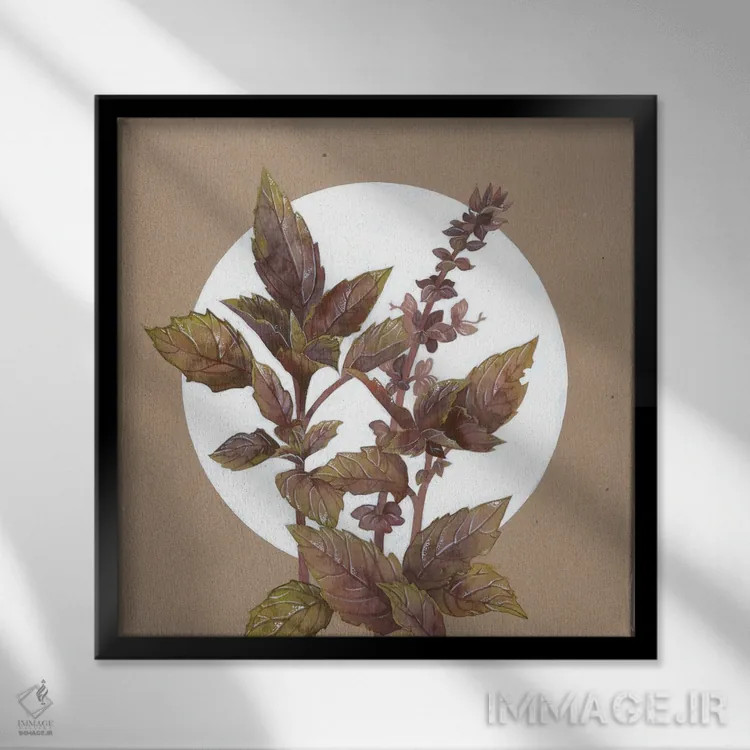 تابلو ریحان بنفش اثر اکاترینا پریسیچ - نمای قابدار مشکی