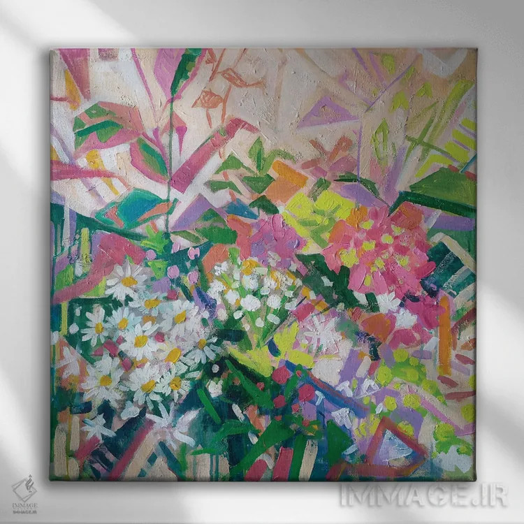 تابلو جشنوارهٔ گلها اثر اکاترینا پریسیچ - نمای روبهرو روی دیوار