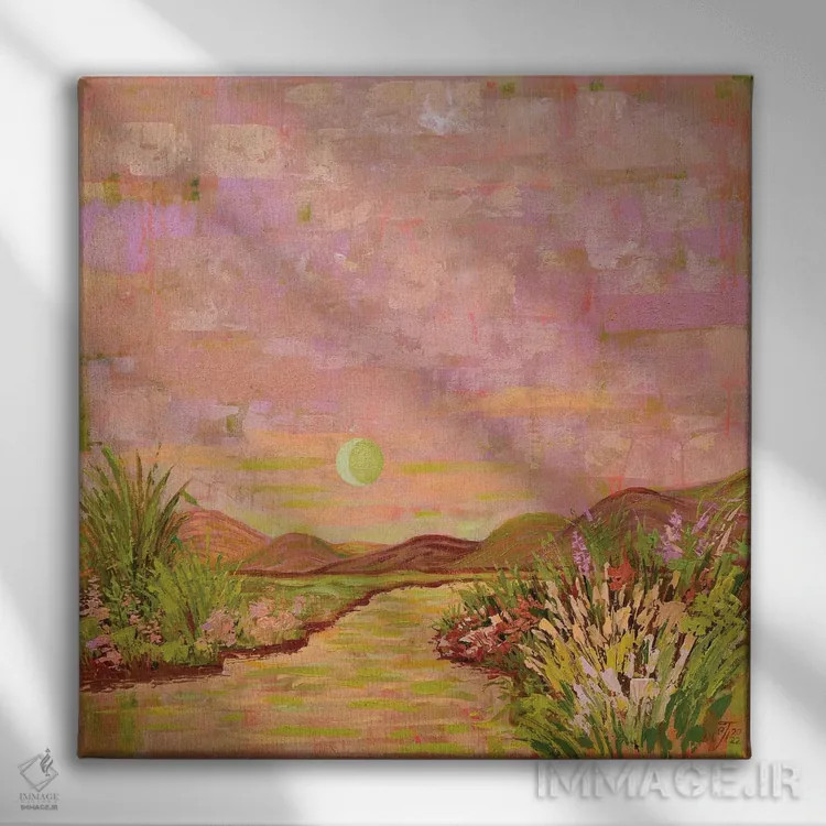 تابلو رودخانهٔ اسرارآمیز اثر اکاترینا پریسیچ - نمای روبهرو روی دیوار