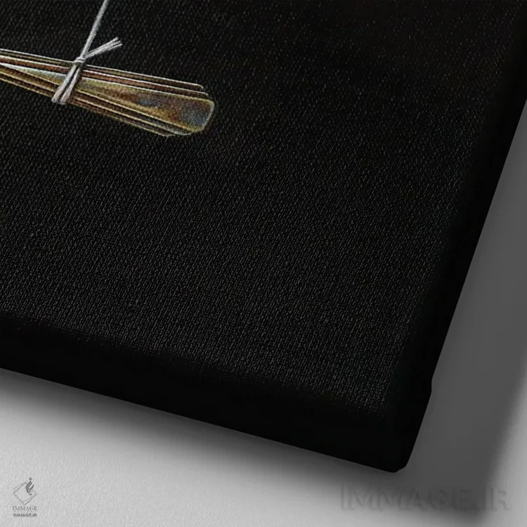 تابلو پرنده پری با تاج بنفش روی چنگال (گونه پریآبی استرالیا) اثر النا کولوتوشا - نمای نزدیک بافت بوم