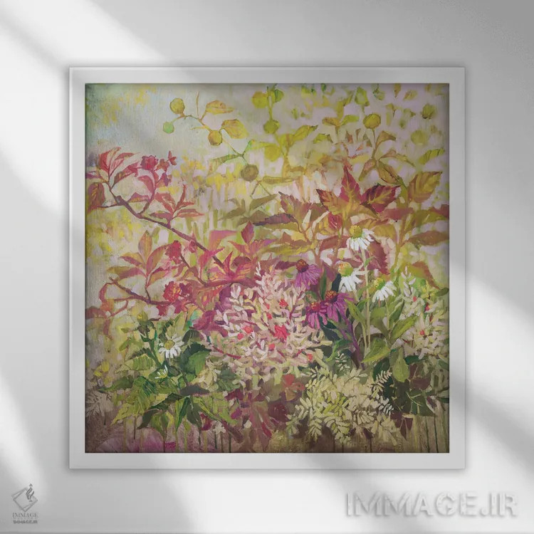 تابلو حال و هوای پاییزی اثر اکاترینا پریسیچ - نمای قابدار سفید