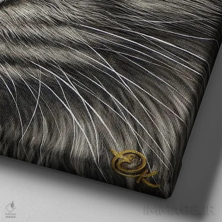 تابلو نگاه آبی اثر النا کولوتوشا - نمای نزدیک بافت بوم