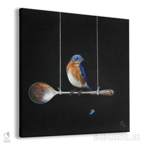 تابلو پرنده روی قاشق اثر النا کولوتوشا - نمای پرسپکتیو محصول
