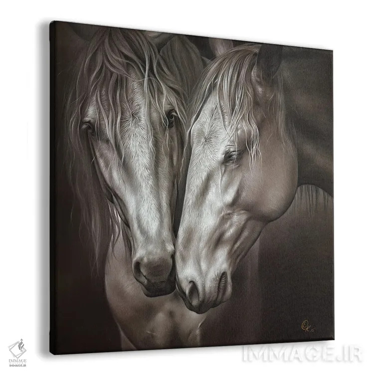 تابلو جفت لوزیتانو (نوعی اسب پرتغالی) اثر النا کولوتوشا - نمای پرسپکتیو محصول