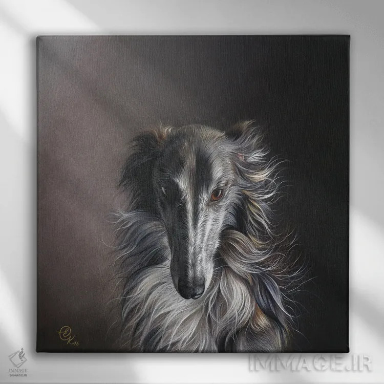 تابلو فرشتهٔ گرگومیش اثر النا کولوتوشا - نمای روبهرو روی دیوار