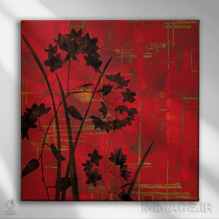 تابلو سایه روشن روی قرمز اثر ارین لانگه - نمای روبهرو روی دیوار