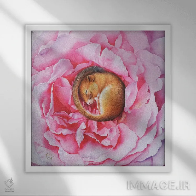 تابلو رویای گلها اثر النا کولوتوشا - نمای قابدار سفید