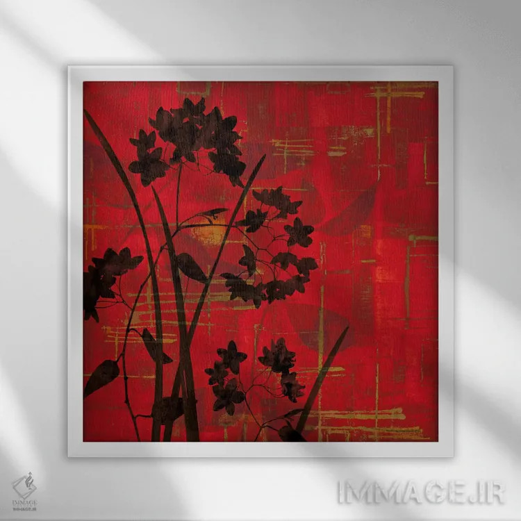 تابلو سایه روشن روی قرمز اثر ارین لانگه - نمای قابدار سفید