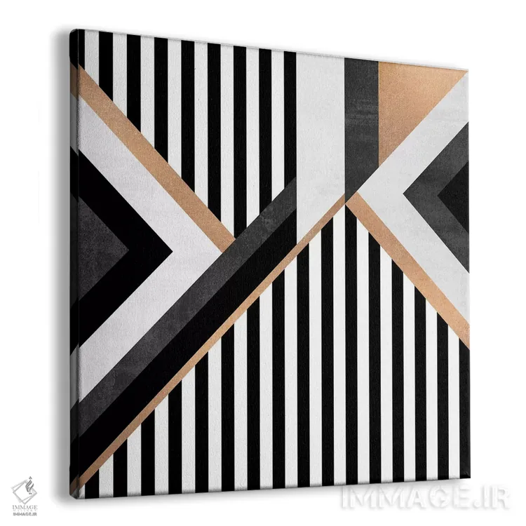 تابلو ترکیب راهراهها اثر الیزابت فردریکسون - نمای پرسپکتیو محصول