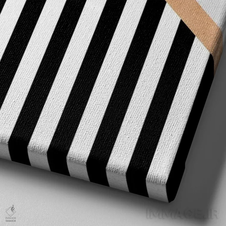 تابلو ترکیب راهراهها اثر الیزابت فردریکسون - نمای نزدیک بافت بوم