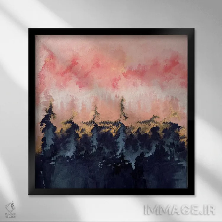 تابلو بیابان انتزاعی اثر الیزابت فردریکسون - نمای قابدار مشکی