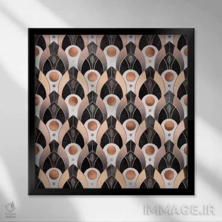 تابلو برگهای آرتدکو ۱ اثر الیزابت فردریکسون - نمای قابدار مشکی