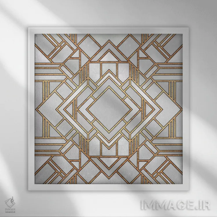 تابلو آرتدکو ۱ اثر الیزابت فردریکسون - نمای قابدار سفید