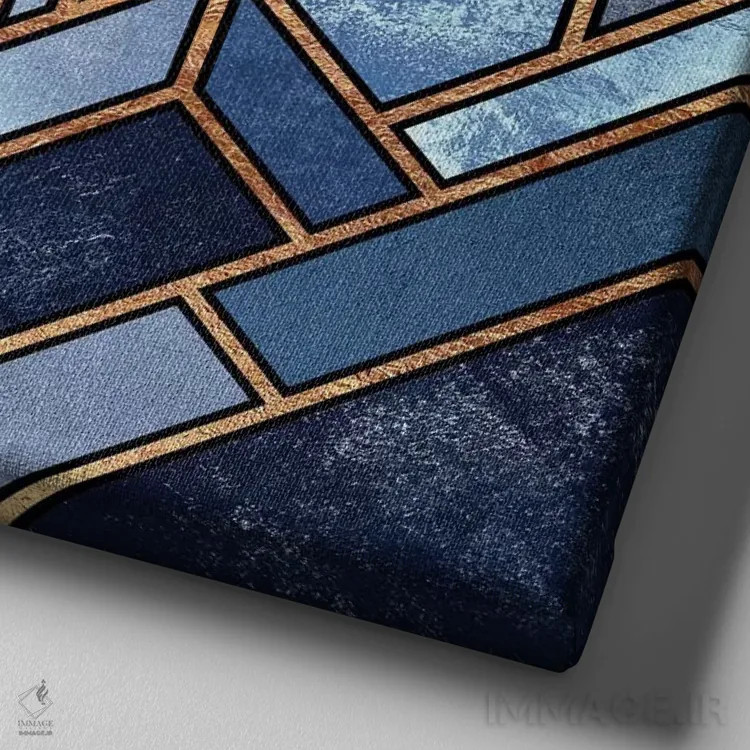 تابلو شهر آبی اثر الیزابت فردریکسون - نمای نزدیک بافت بوم