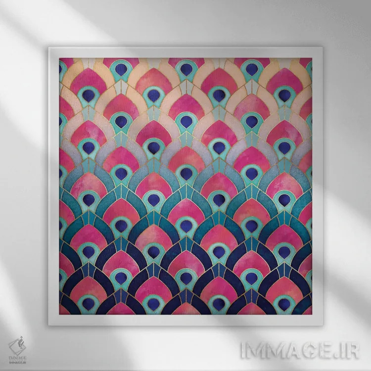 تابلو پَرپَر شده ۱ اثر الیزابت فردریکسون - نمای قابدار سفید