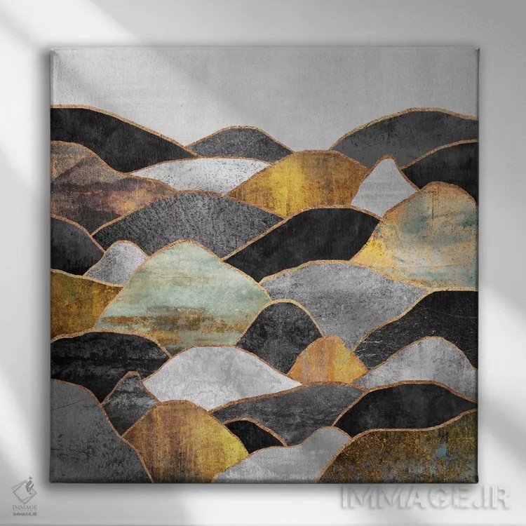 تابلو تپهها ۱ اثر الیزابت فردریکسون - نمای روبهرو روی دیوار