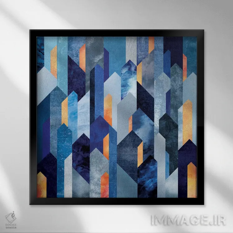 تابلو سنگ کیانیت و نمک اثر الیزابت فردریکسون - نمای قابدار مشکی