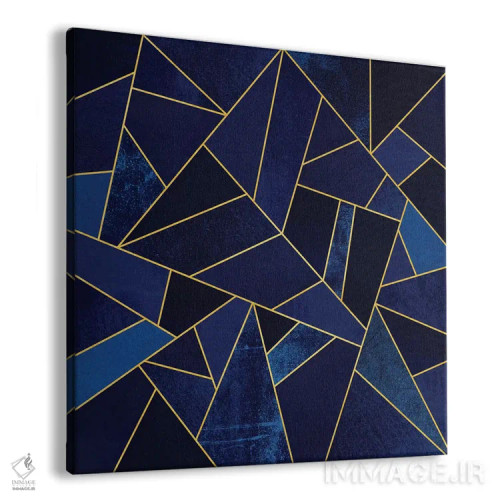 تابلو سنگ آبی با خطوط طلایی اثر الیزابت فردریکسون - نمای پرسپکتیو محصول