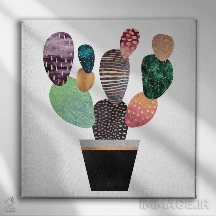 تابلو کاکتوس زیبا اثر الیزابت فردریکسون - نمای روبهرو روی دیوار