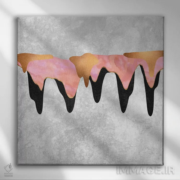 تابلو چکیدن رنگهای زیبا ۱ اثر الیزابت فردریکسون - نمای روبهرو روی دیوار
