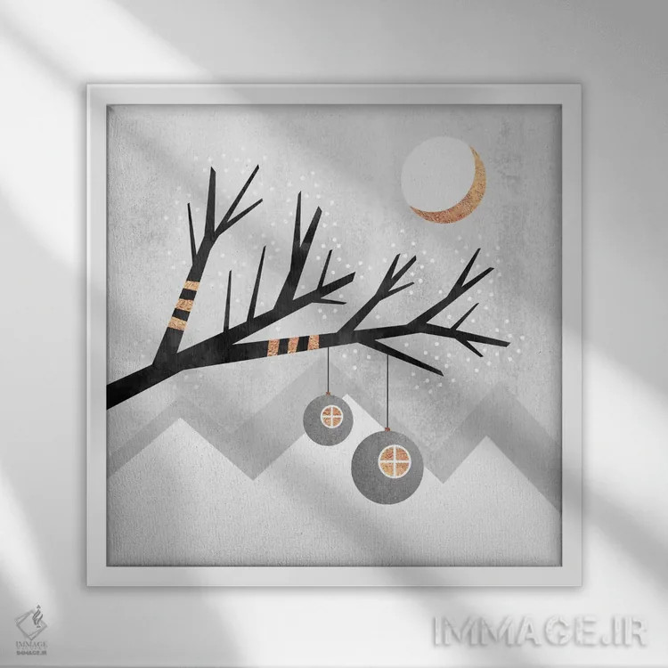 تابلو سرزمین عجایب زمستانی اثر الیزابت فردریکسون - نمای قابدار سفید