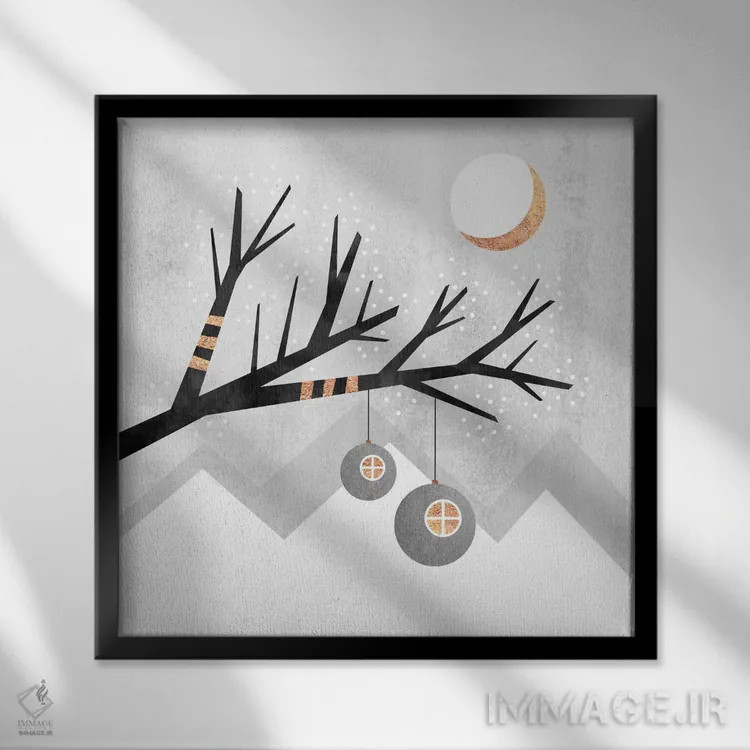 تابلو سرزمین عجایب زمستانی اثر الیزابت فردریکسون - نمای قابدار مشکی