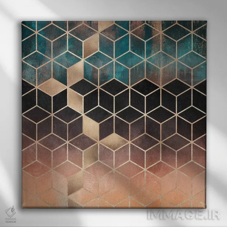 تابلو مکعبهای رویایی آمبره اثر الیزابت فردریکسون - نمای روبهرو روی دیوار