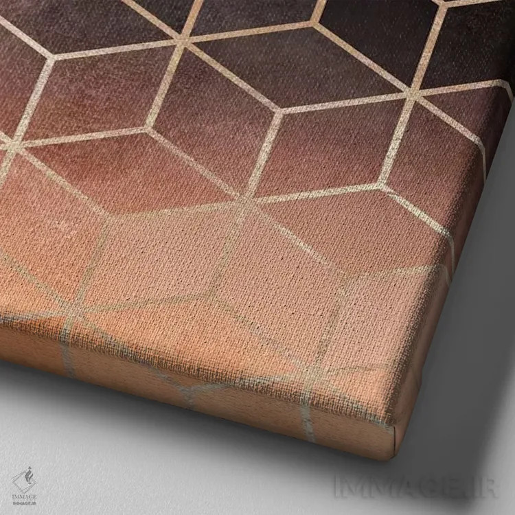 تابلو مکعبهای رویایی آمبره اثر الیزابت فردریکسون - نمای نزدیک بافت بوم