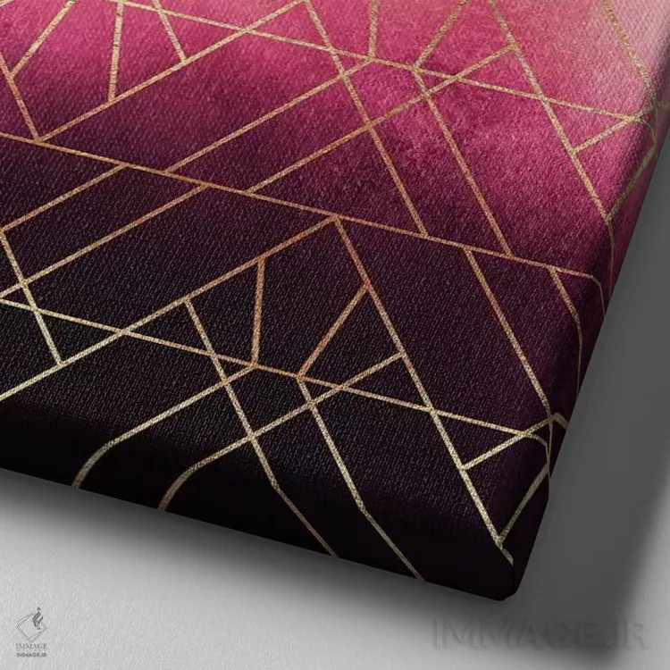 تابلو آمبره مثلثی آرت دکو اثر الیزابت فردریکسون - نمای نزدیک بافت بوم