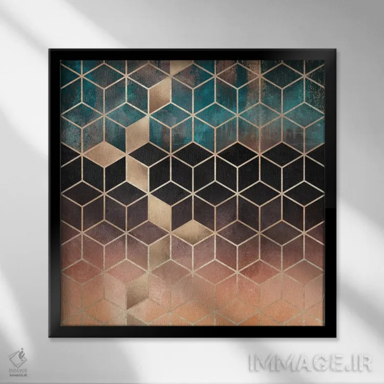 تابلو مکعبهای رویایی آمبره اثر الیزابت فردریکسون - نمای قابدار مشکی