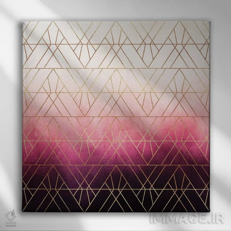 تابلو آمبره مثلثی آرت دکو اثر الیزابت فردریکسون - نمای روبهرو روی دیوار