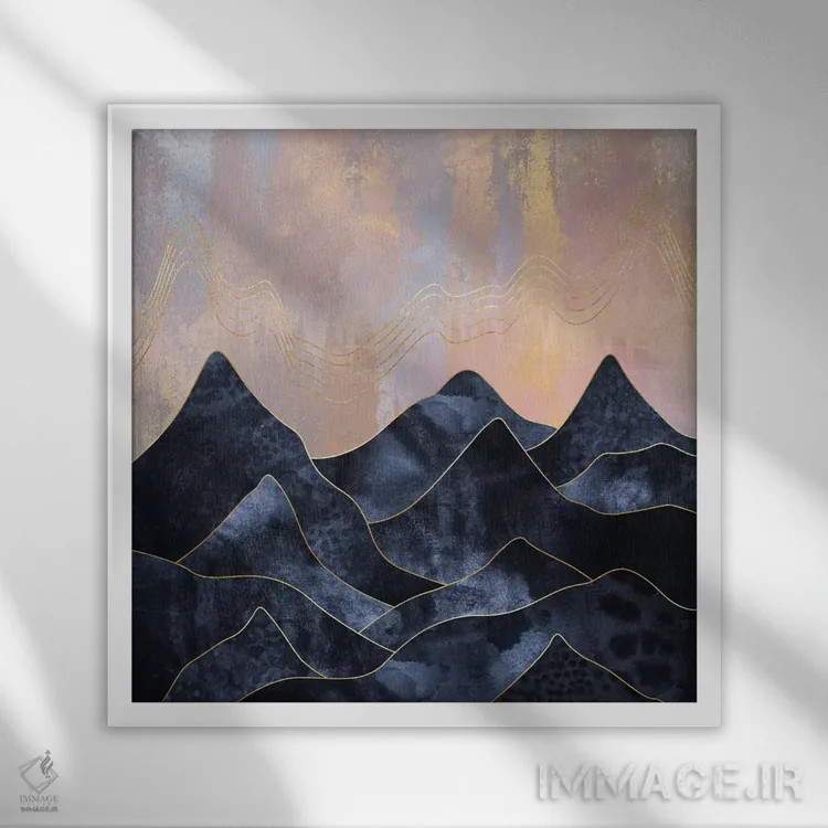 تابلو چشمانداز کوهستانی اثر الیزابت فردریکسون - نمای قابدار سفید