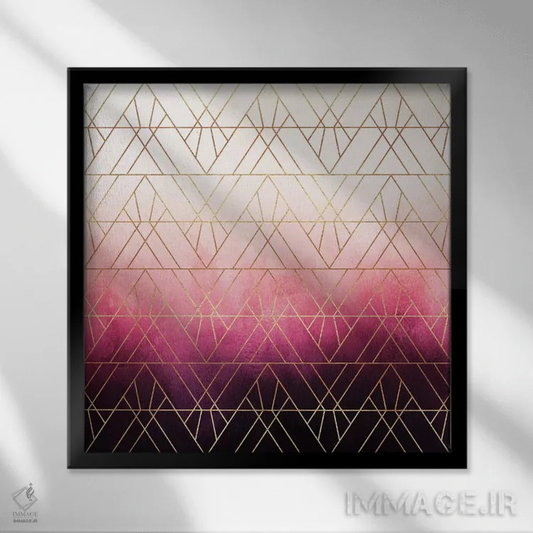 تابلو آمبره مثلثی آرت دکو اثر الیزابت فردریکسون - نمای قابدار مشکی