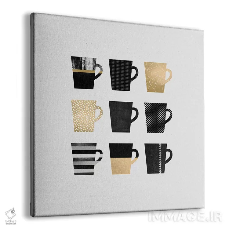 تابلو لیوانهای قهوه اثر الیزابت فردریکسون - نمای پرسپکتیو محصول
