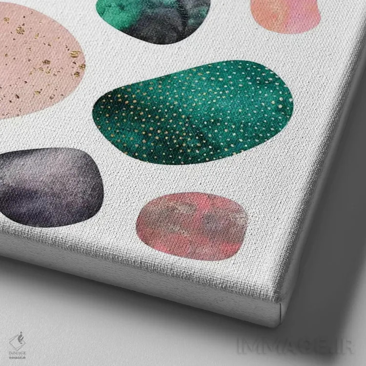 تابلو قلوهسنگهای زیبا اثر الیزابت فردریکسون - نمای نزدیک بافت بوم