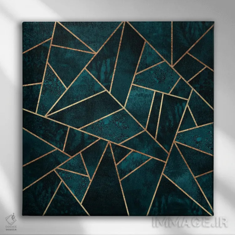 تابلو سنگ سبز تیره (teal) اثر الیزابت فردریکسون - نمای روبهرو روی دیوار