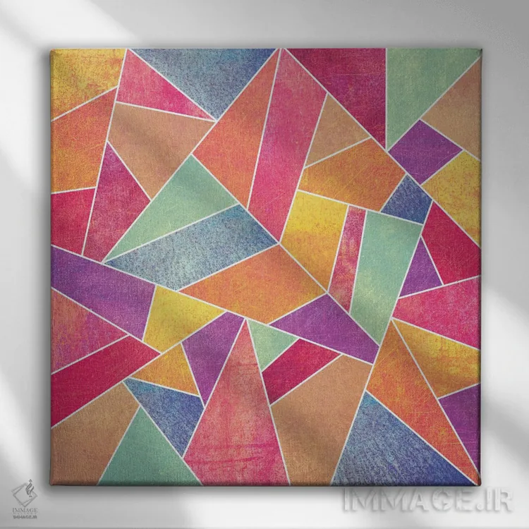 تابلو سنگ رنگارنگ اثر الیزابت فردریکسون - نمای روبهرو روی دیوار