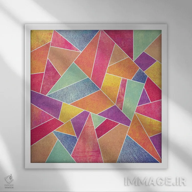 تابلو سنگ رنگارنگ اثر الیزابت فردریکسون - نمای قابدار سفید